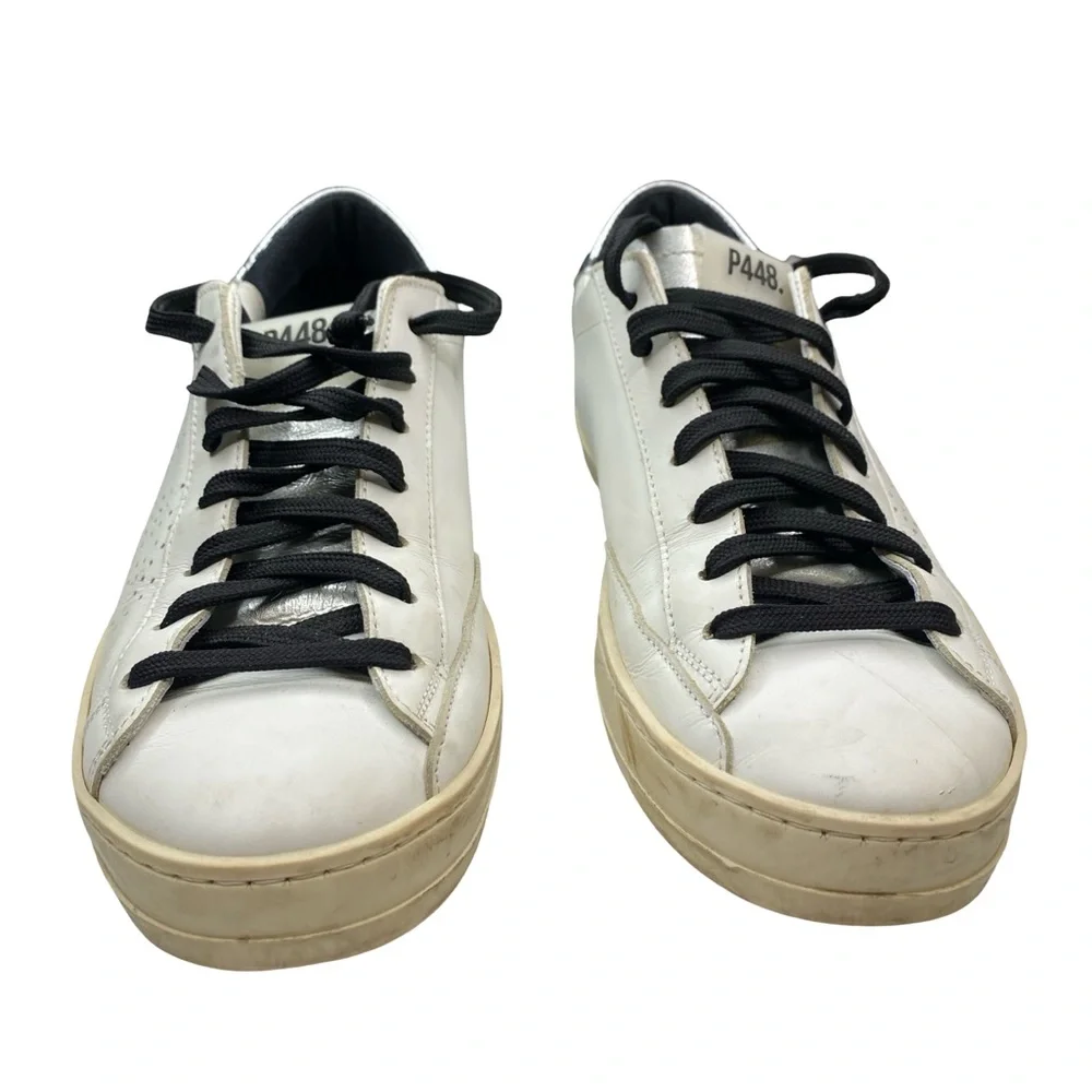 P448 Men's White and Black Sneakers